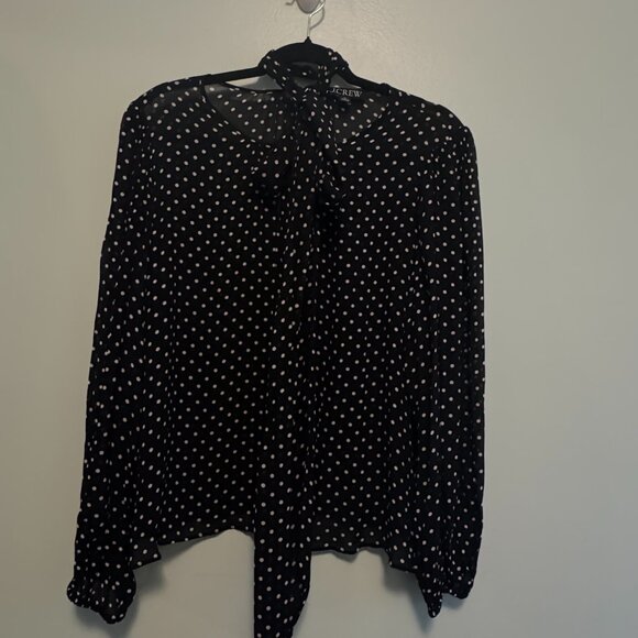 J.Crew Puff-Sleeve Neck-Tie Chiffon Top – Size XL - 0114 - Picture 10 of 10